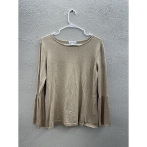 Calvin Klein Womens Top Size Medium Brown Long Bell Sleeve Knit